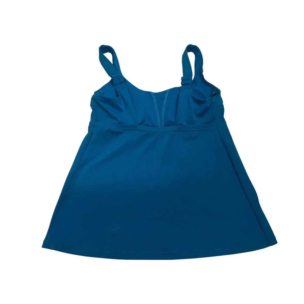Nike Swim Womens Blue Tankini Top NESSA224-480 Adjustable Straps Size Small NWT